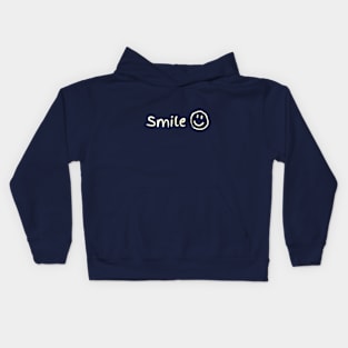 Smile and Be Happy Cream Design Kids Hoodie